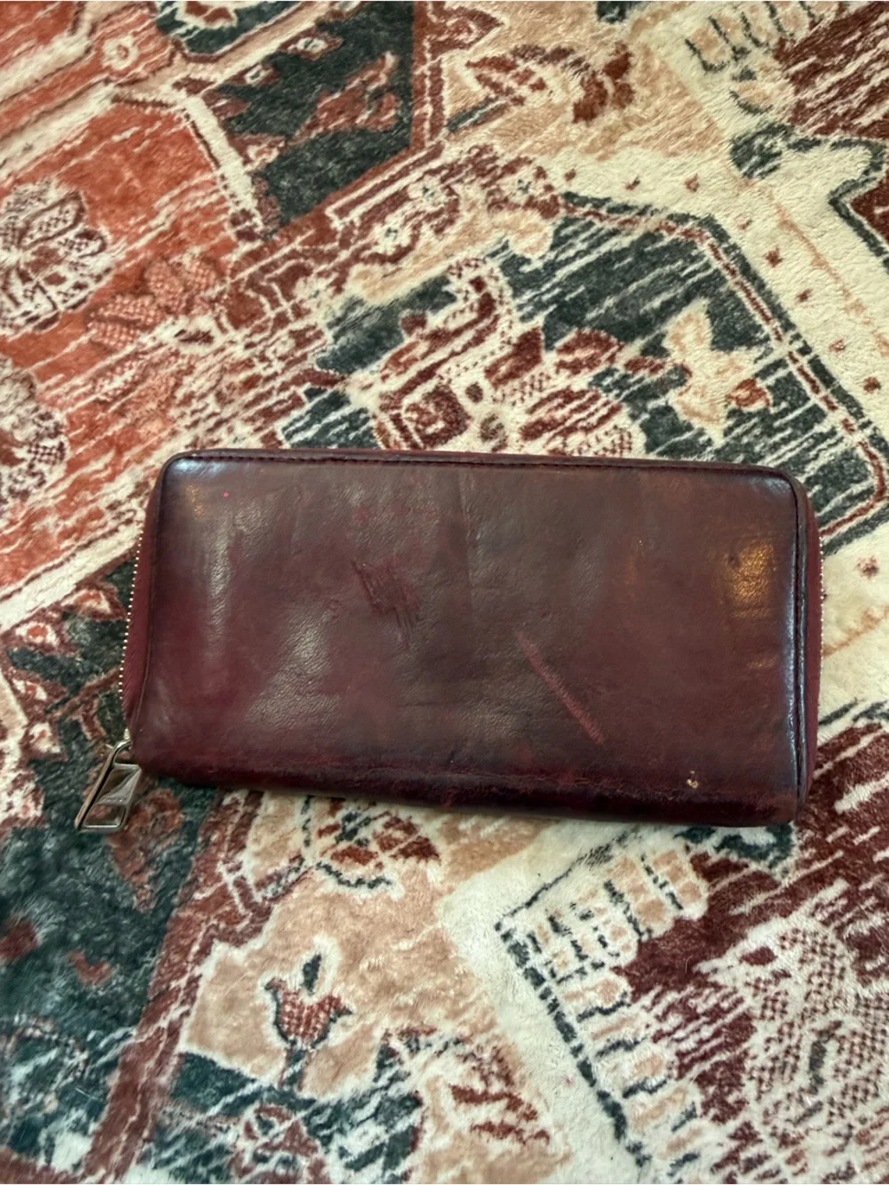 Gucci Women’s Dark Burgundy Leather Zip Wallet